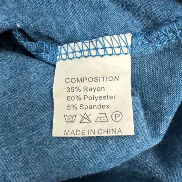 Shein Womens Blue Knot Front Casual Dress Size L - Picture 5 of 6